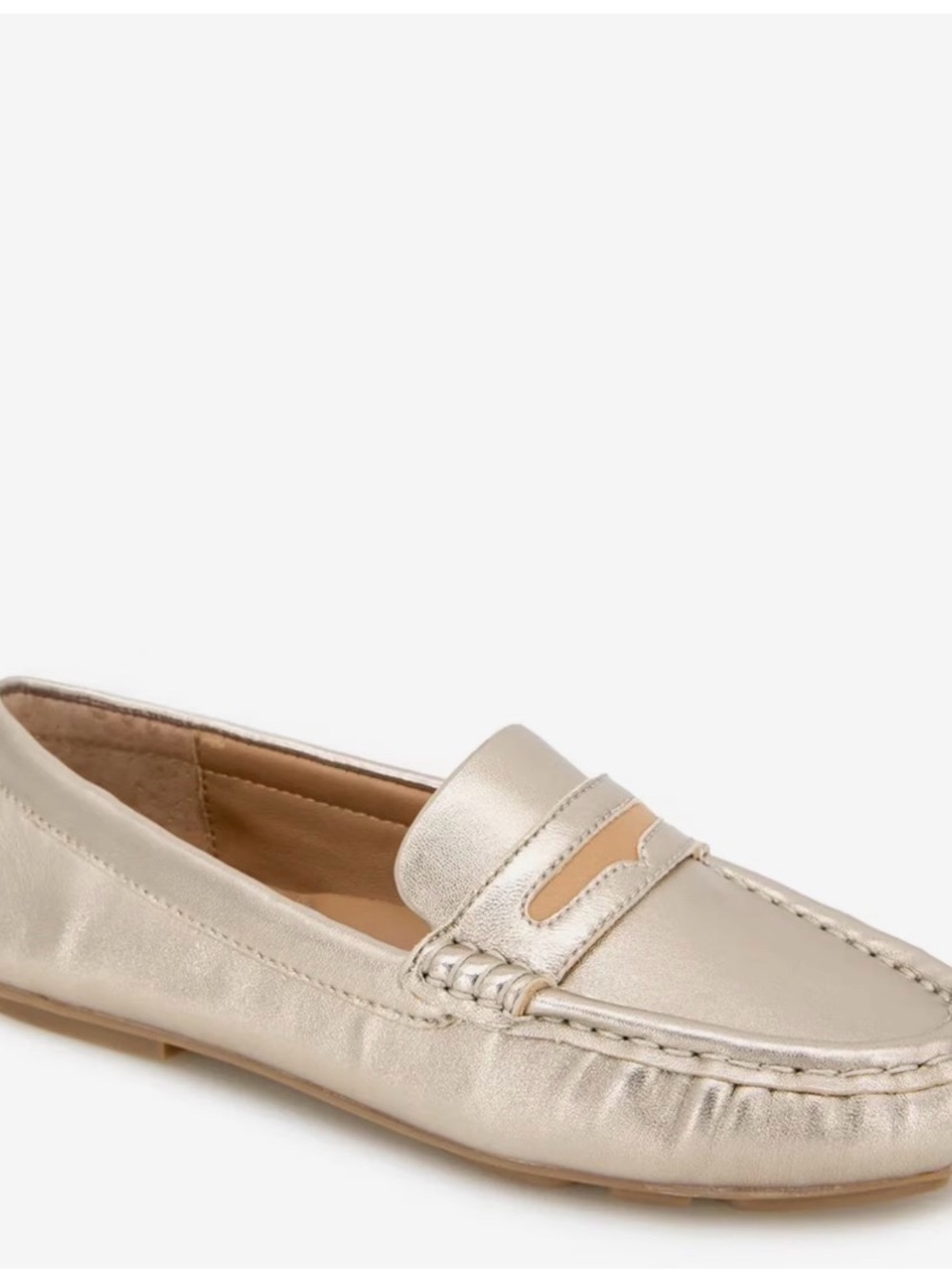 Gentle Souls Metallic Gold Penny Loafer — Soft Leather Slip-On - Picture 7 of 7